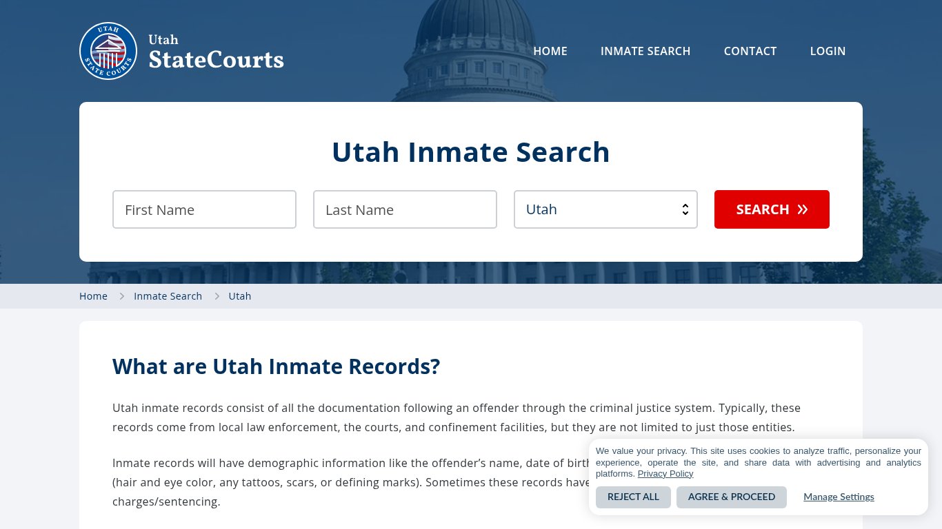 Utah Inmate Search, Prison and Jail Information - StateCourts